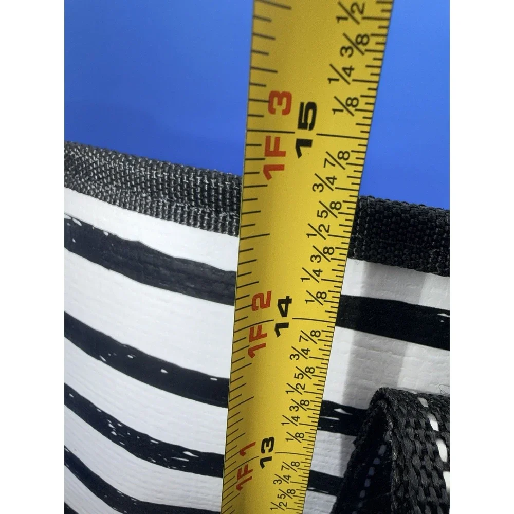 SCOUT Pocket Rocket Tote Oxford News Black White Stripe 6 Pocket NWT Zip Top